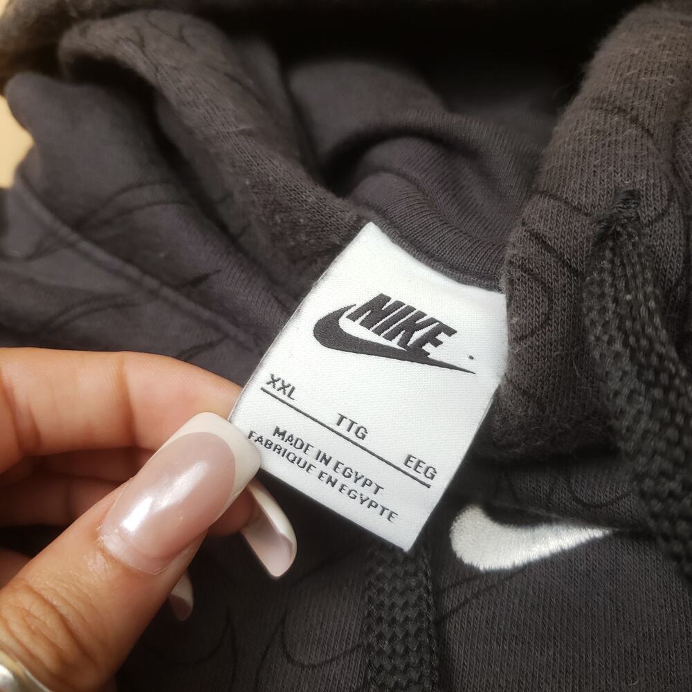 Nike Center Swoosh All Over Print Swoosh Charcoal Gray Pattern Essential Men 2XL - Picture 9 of 11